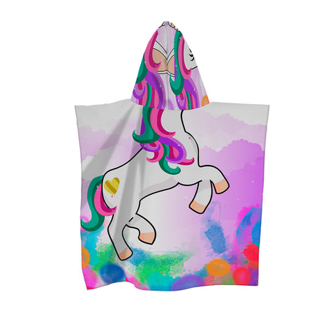 Poncho Para Niña con diseño UNICORNIO