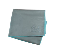 Toalla Lisa Gris con borde Aqua