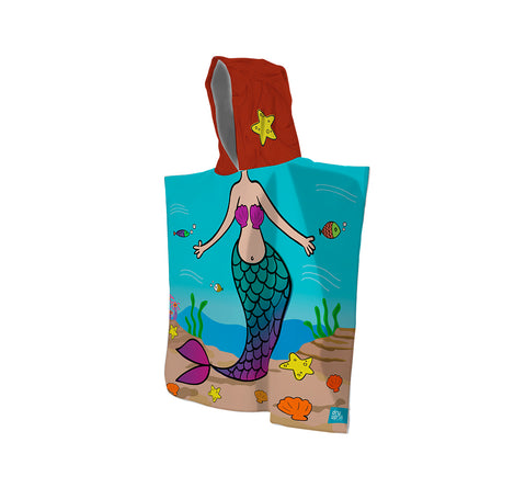 Poncho Para Niña con diseño SIRENA