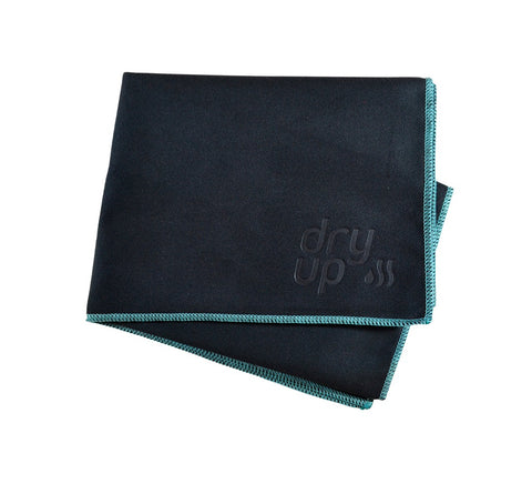 Toalla Lisa Negra con borde Aqua